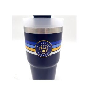 Milwaukee Brewers Kwik Trip Tumbler Travel Mug With Lid Straw